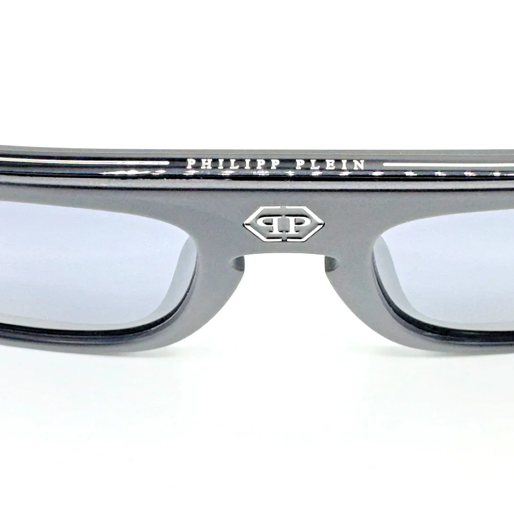 Philipp Plein Sunglasses SPP011X 0703 Black Aviator Frame Grey Lens 55-19-145